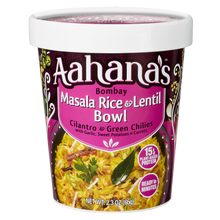 Load image into Gallery viewer, Aahana&#39;s Bombay Masala Rice &amp; Lentil Bowl (Khichdi) - Gluten-Free,15g Plant-Based Protein, Vegan, Non-GMO, Ready-to-Eat Meal (2.3oz., Pack of 4)
