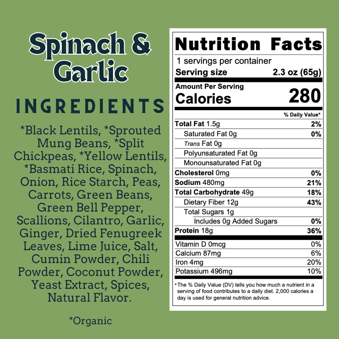 Spinach & Garlic -  Sprouted Power Bowl